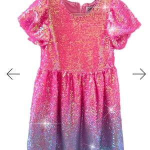 Lola + the boys BUBBLE GUM SHIMMER SEQUIN DRESS size 6